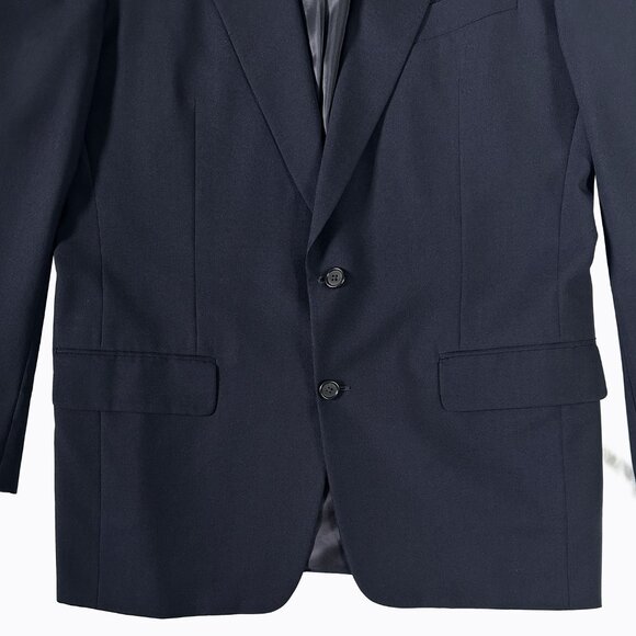 2PC SUIT Hickey Freeman Navy Blue Men's Wool Classic Blazer Jacket Pants 42R - Picture 4 of 12